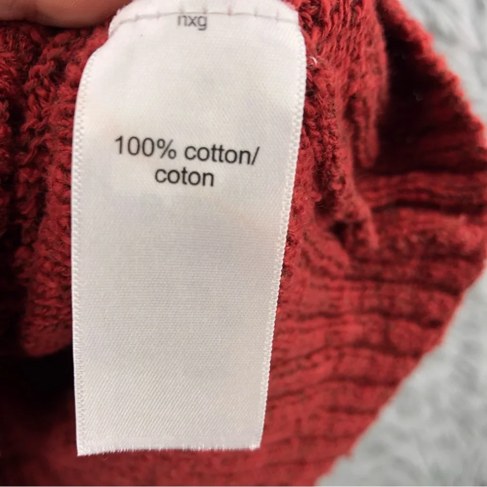 Maurices Sweater Womens Large Open Knit Red Long Sleeve Crew Neck